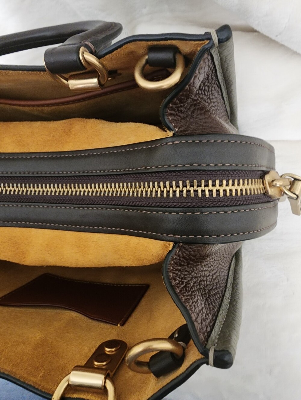 Coach Rogue 25 Army Green and Oxblood Colorblock - Picture 8 of 16